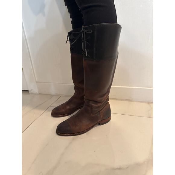 Wolverine Earhart Samantha Pleet Black Brown Riding Boots 7.5 Made in USA - Picture 3 of 16